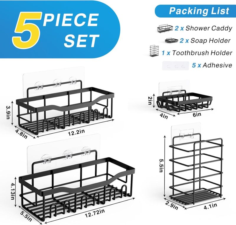 Ultimate 5-Pack Rustproof Shower Caddy: Elevate Your Space! - Image 7